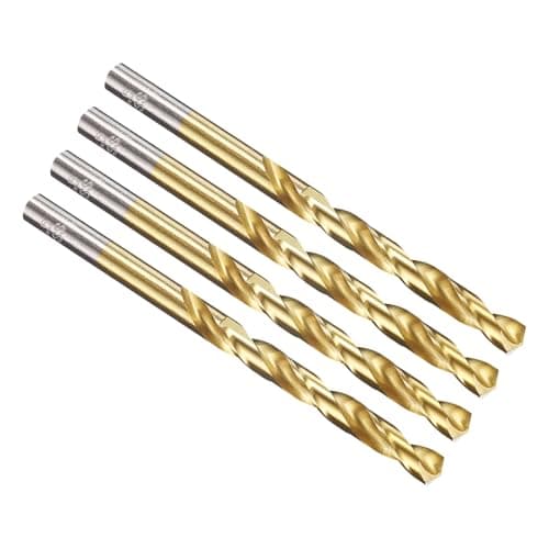 Image of PATIKIL 6.5mm Drill Bit, Jobber Straight Shank M2 High-Speed Steel 135° Titanium Nitride TiN Coated for Stainless Steel Hard Metal - 4 Pack