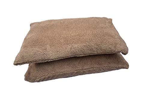 Image of 2 Pack Teddy Bear Fleece Pillowcases, Side Sleeper Winter Warm Cosy Soft Teddy Pillow Cases Fluffy Fleece Hotel Quality Plain Sherpa Thermal Pillowcases Luxury Bedding Pair 50 X 70cm, Beige