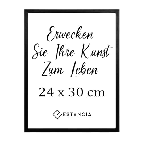 Image of Estancia Black Pine Wood Photo Frame 24x30 cm with Shatterproof Acrylic Glass | Modern 24 x 30 cm Wooden Picture Frame