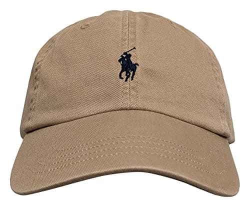 Image of Ralph Lauren Polo Mens Polo Sports Pony Logo Hat Cap, Khaki (Black Pony), One Size