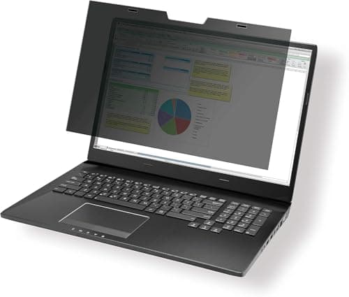 Image of Durable Privacy Filter with Magnetic Attachment for 14 Inch Screens - Includes Travel Bag and Cleaning Cloth - Integrated Blue Light Filter