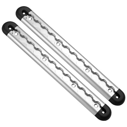 Image of Aluminium Airline Rail, 30 cm Semicircular Profile, Silver Anodised Lashing Rail with 4 End Caps and Eyelets, Aluminium Airline Mounting Rail, Load Securing for Trailers, Cars, Campers, Motorhomes