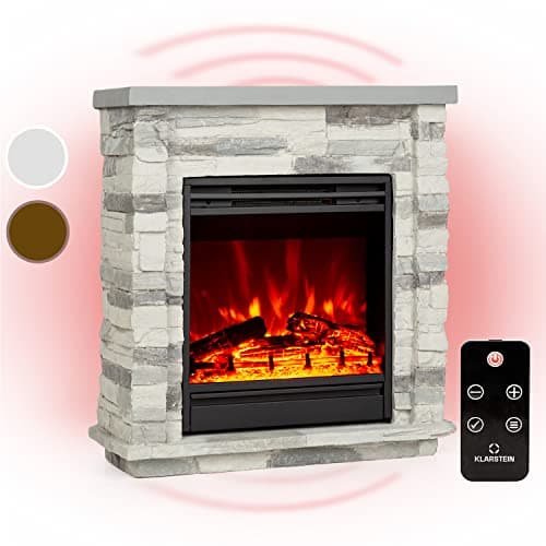 Image of Klarstein Electric Fireplace, Electric Fire and Surround Mantel Suite for Living Room, 1800W LED Flame Fire Place w/Remote Control & Timer, Indoor Log Effect Wood Burner, Electric Fire Suites Heater