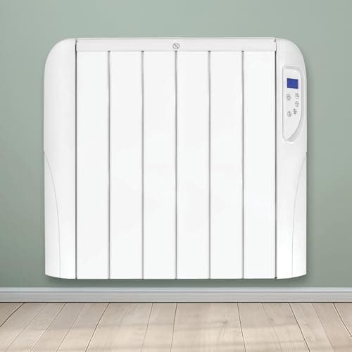 Image of Futura 1500W White Electric Radiator Heaters for Home, Bathroom Safe 24/7 Day Timer Electric Heater Lot 20 & Advanced Thermostat Control Wall Mounted Low Energy Panel Heater with Child Lock