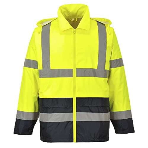 Image of Portwest Hi-Vis Classic Contrast Rain Jacket, Size: XL, Colour: Yellow/Black, H443YBRXL