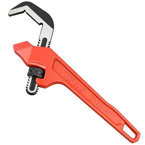 Image of MAXPOWER Offset Hex Wrench 300mm (12-Inch), Adjustable Hex Pipe Wrench, Portable Straight Pipe Spanner for Gripping Hexagonal or Square Nuts