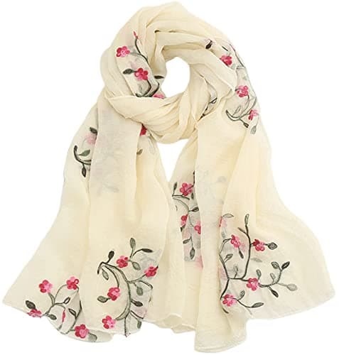 Image of MAIRY Scarf for Women Ladies Scarves Lightweight - Soft Girls' Beige Scarfs Long Fashion Wedding Shawls and Wraps GB1706009