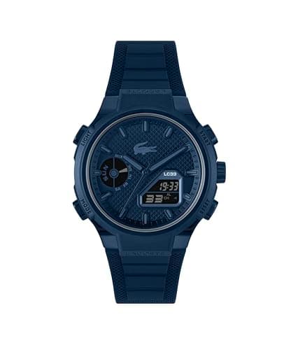 Image of Lacoste Analog-Digital Multifunction Quartz Watch for Men LC33 Collection with Navy Blue Silicone Bracelet - 2011448
