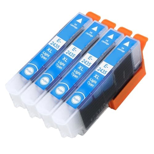 Image of 4 Go Inks Light Cyan Ink Cartridges to replace Epson T2435 (24XL Series) Compatible/non-OEM for Epson Expression Photo Printers