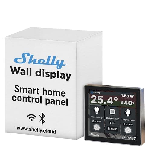 Image of Shelly WiFi and Bluetooth Control Panel with Integrated 5A Switch Wall Display, Black