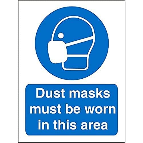 Image of Seco Dust Masks Must Be Worn in This Area Sign, 150mm x 200mm - 1mm Semi Rigid Plastic