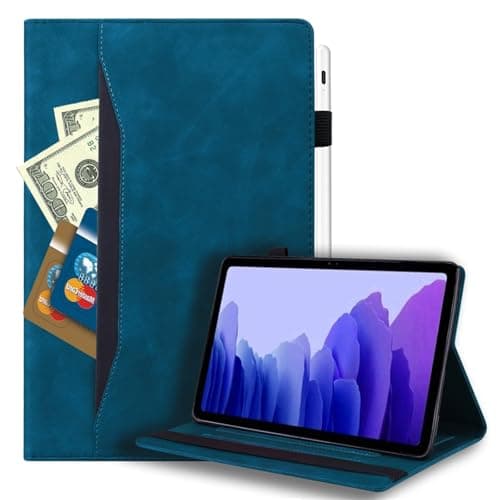 Image of XYhmgd Case for Lenovo Tab K10 (TB-X6C6F/TB-X6C6X)10.33",Shockproof Luxury Leather Folio Cover with Card Slots & Pencil Holder,Multi-Angle Stand Cover (Blue)