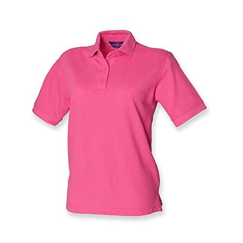 Image of Henbury Ladies Pique Polo Shirt : Color - Fuchsia : Size - 18