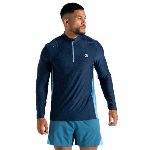 Image of Dare 2b Mens Power Up Jersey Stretch Midlayer Yoga Shirt, Moonltdnmmrl, L EU Blue