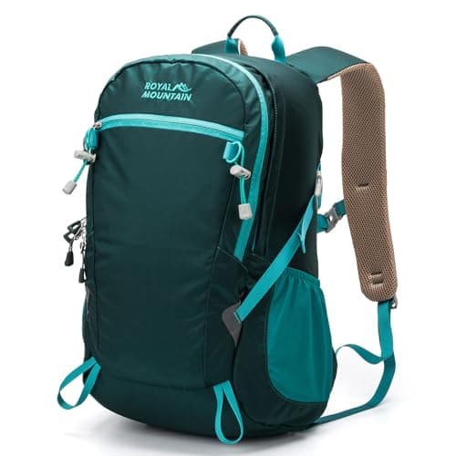Image of POWER KING Lightweight Hiking Backpack with Rainproof Cover 20L Foldable Travel Rucksack Bag for Women Men Outdoor Casual Daypack for Student, Fit for 14 inch Laptop (Dark Green, 20L)