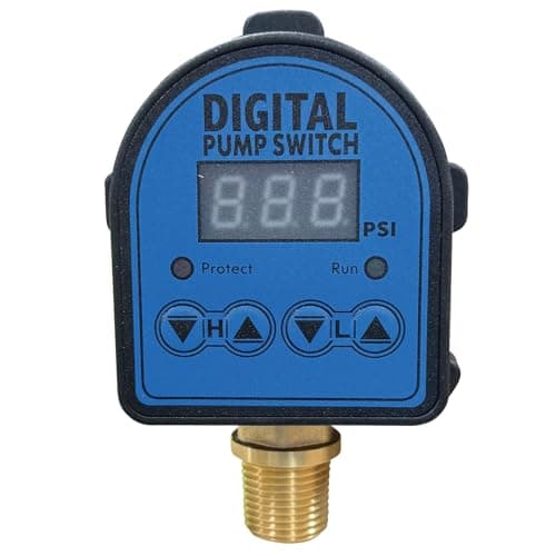 Image of Digital Pressure Switch for Well Pump, Water Pump, 110V/220V 10A/5A, Adjustable Pressure Controller 0-230PSI, with 1/2 inch Male NPT Thread Connection