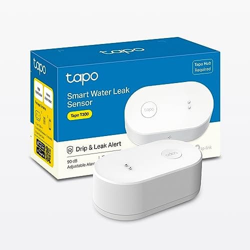 Image of Tapo Smart Water Leak Detector, Water Leak Sensor, Real-Time App Notifications, 90 dB Alarm, Waterproof IP67, Battery Included, Flexible Installation, Requires