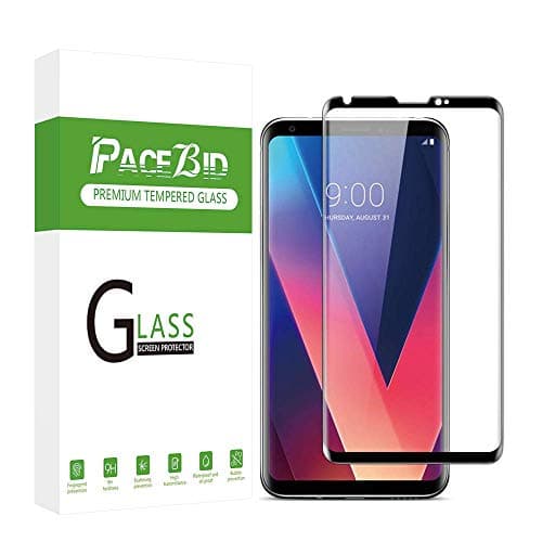 Image of PaceBid LG V30 Plus Screen Protector, Full Coverage Tempered Glass with 9H Hardness, [Case Friendly] [Bubble-Free] [Anti-Scratch] for LG V30 Plus