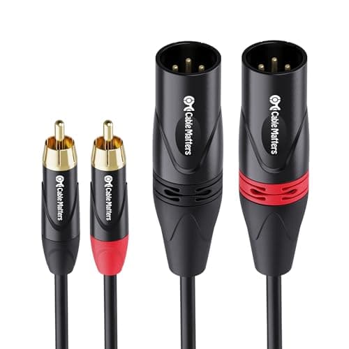 Image of Cable Matters Dual RCA to XLR Unbalanced Interconnect Cable 3m, 2 RCA to 2 XLR Male Cable
