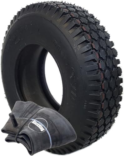 Image of 4.10/3.50-6 Tyre & Tube heavy duty Mobility cart wheelbarrow TR13 straight valve inner tube included