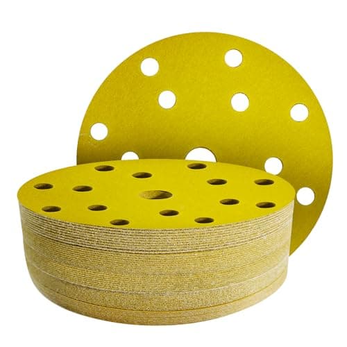 Image of GZKTY 70Pcs 150mm Sanding Discs - Professional Grit 180 Sanding Discs - 15 Hole for Random Orbital Sander - Aluminium Oxide Abrasive Car Dry Sanding Sand