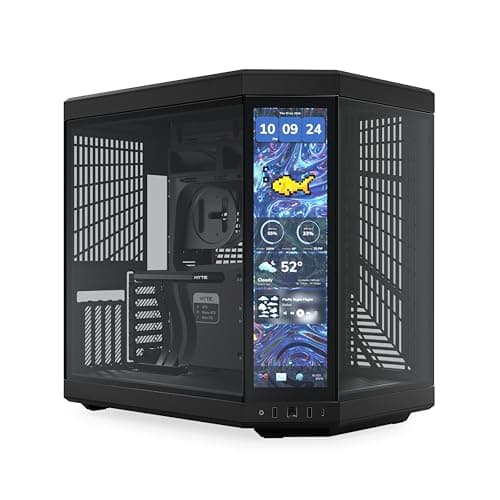 Image of HYTE Y70 Touch Infinite Dual Chamber ATX Mid Tower Modern Aesthetic Case with Integrated 2.5K LCD Touchscreen - Pitch Black