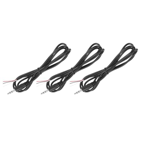 Image of sourcing map 3pcs 3.5mm Male Jack to Bare Wire Open End Replacement TRS 3 Pole Stereo 1/8" Audio Cable Plug Jack for Earphone Headphone Cable Repair, 1m