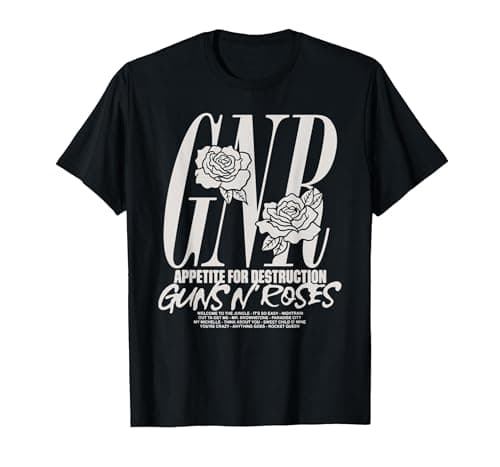 Image of Official Guns N' Roses Appetite Tracks T-Shirt, Men, Black, Medium