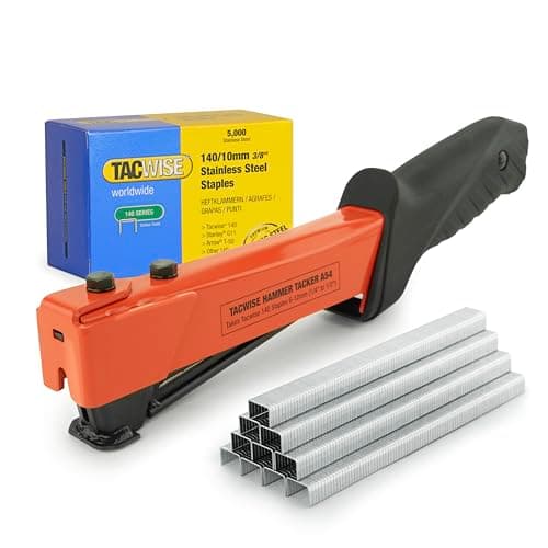 Image of Tacwise 1221 A54 Heavy Duty Hammer Tacker with 5000 140/10mm Staples, Uses Type 140 / 6 - 12 mm Staples
