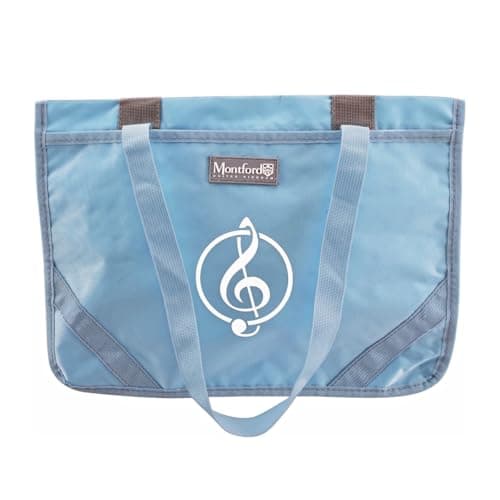 Image of Montford Sheet Music Book Bag Premium XL Blue - For Music Teachers and Professionals. Shoulder Strap, Pockets for Phone, Ipad, Pens, Stationery.