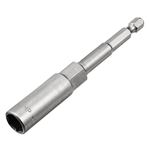 Image of Sourcingmap 1/4" Quick-Change Hex Shank 10mm Deep Socket Nut Setter Driver Drill Bit, 100mm Length, Metric No-Magnetic