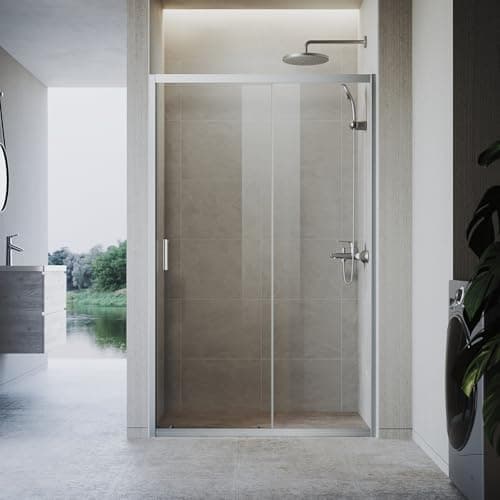 Image of ZANOFIRA 1000mm Sliding Shower Enclosure 6mm Safety Tempered Glass Screen Smooth Sliding Shower Door Reversible for Wet Room Bathroom Cubicle Screen Door