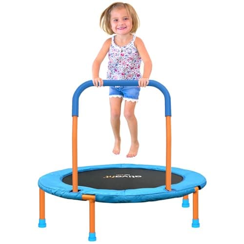 Image of ATIVAFIT 36'' Rebounder Trampoline for Toddlers Kids With Foam Handle and Oxford Padded Cover Indoor Mini Trampoline for 3-6 years old