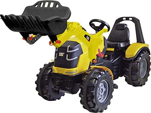 Image of Rolly Toys RollyX-Trac Premium Cat 651115 Pedal Tractor for Children from 3 to 10 Years Front Loader Whisper Tyre Seat Adjustment Yellow