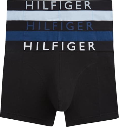 Image of Tommy Hilfiger Men's 3P Trunk UM0UM03885 Trunk, BLACK (Brz Blu/Blk/Blu Jn), L