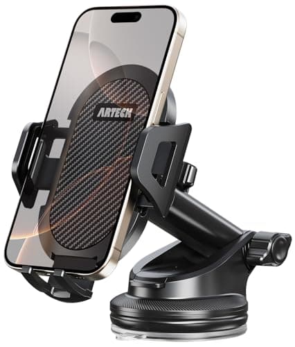 Image of Arteck Car Mount, Universal Mobile Phone Car Mount Holder 360° Rotation for Auto Windshield and Dash, for Cell Phones Apple iPhone 16, Plus, Pro, Pro Max, 15, 14, 13, 12, 11, SE, Android Smartphone