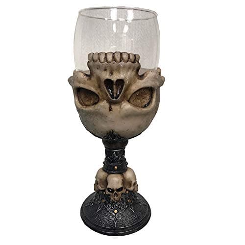 Image of Nemesis Now Underworld Upside Down Skeleton Goblet Glass, Natural Bone Colour, One Size