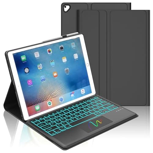 Image of FOGARI iPad Pro 12.9 2017/2015 Trackpad Keyboard Case - Detachable Bluetooth Backlit Keyboard with Pencil Holder Case for iPad Pro 12.9 2nd/1st Generation,Black