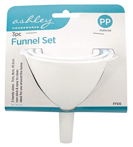 Image of 3 Pack Funnel Set, 7cm, 9cm & 10.5cm, Plastic Funnel, Food Safe, Kitchen, Non Toxic, Non-Toxic Food Grade Plastic - Funnels for Filling Bottles or Containers