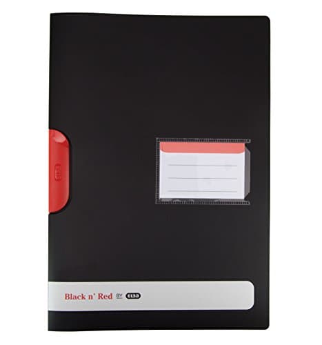 Image of Black n' Red by Elba A4 Clip File, Opaque Black, Pack of 5, 400063613