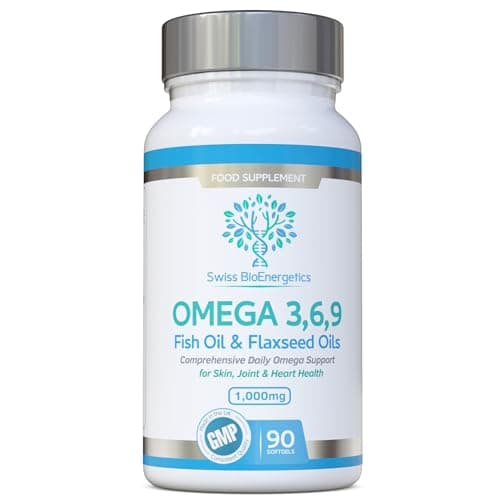 Image of Omega Balanced 3, 6 & 9 Fish Oil 1000mg, 90 Capsules - High Strength EPA & DHA Formula derived from Fish & Flaxseed Oil with Added Vitamin E in Easy to Swallow Soft Gel Capsules