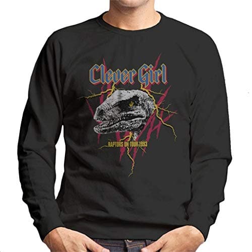Image of All+Every Jurassic Park Clever Girl Raptor On Tour 1993 Claw Marks Men's Sweatshirt Black