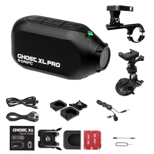 Image of DRIFT Ghost XL Pro 4K Action Camera Motorbike Bundle - 7H Battery Record Your Entire Ride 300°Rotating Lens 140°POV IPX7 Waterproof APP Control Easy Mount Everywhere