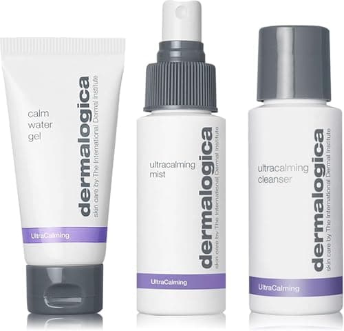 Image of Dermalogica Sensitive Skin Rescue Kit, Calms, Soothes, And Hydrates, UltraCalming Cleanser 50ml, UltraCalming Mist 50ml, Calm Water Gel 14ml.