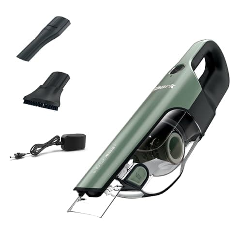 Image of Shark Handheld Cordless Vacuum Cleaner with Crevice Tool and Scrubbing Brush, 65W, 0.45 liters, 10 Minute Run-Time, Washable Filter, Teal, CH901UK