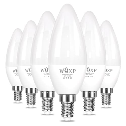 Image of E14 Led Light Bulb Warm White (40W Equivalent), 500 Lumen 5W Small Screw Light Bulbs for Lamps, 3000K SES LED Candle Lightbulbs, Non-dimmable, Pack of 6
