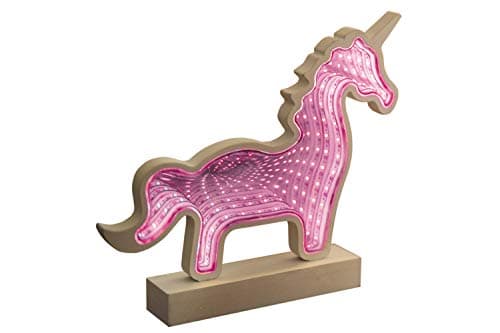 Image of Lyyt | Wooden Unicorn Infinity Mirror Light | Pink