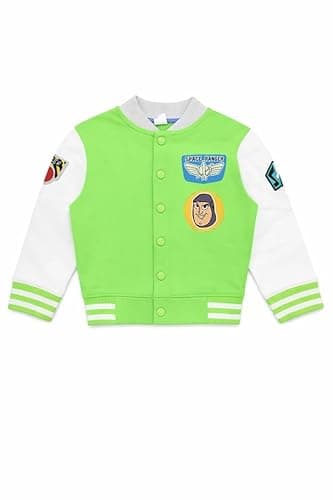Image of Disney Toy Story Buzz Lightyear Boys or Girls Varsity Jackets for Kids – Buzz Lightyear Dress-Up Jackets, Multicoloured, Age 5-6 Years
