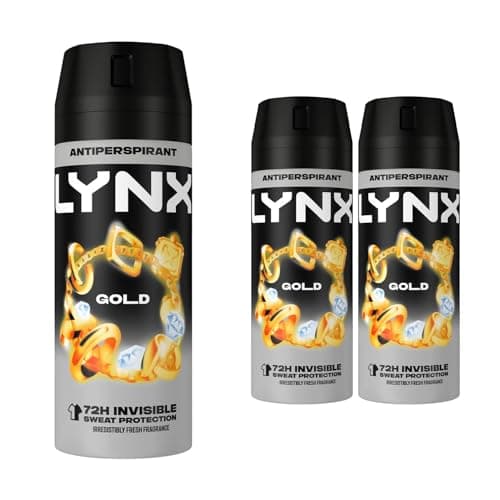 Image of 3 Pack of 150ml Lynx Gold Temptation Anti-Perspirant Body Spray with 48H Sweat Protection