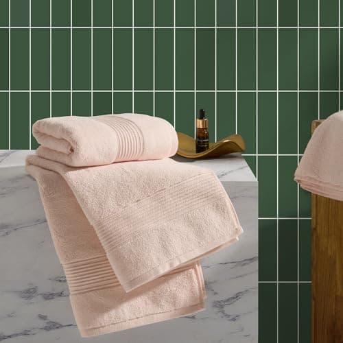 Image of Ted Baker 2-Pack Hand Towel Set - 100% Cotton - Soft, Highly Absorbent - 18" x 28", Blush Pink